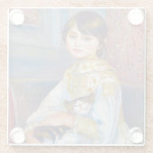Pierre-Auguste Renoir - Kind mit Katze Glasuntersetzer (Rückseite)