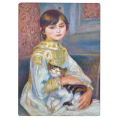 Pierre-Auguste Renoir - Kind mit Katze Klemmbrett (Rückseite)