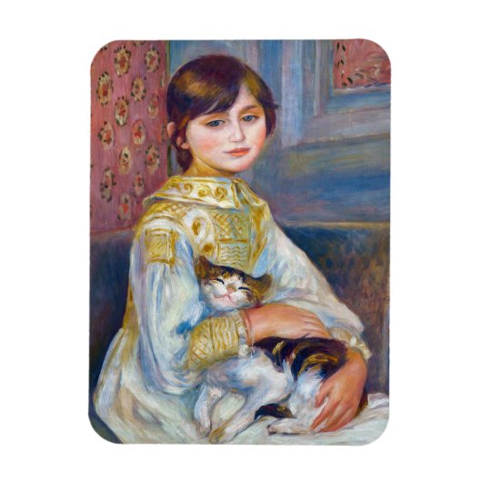 Pierre-Auguste Renoir - Kind mit Katze Magnet (Vertikal)
