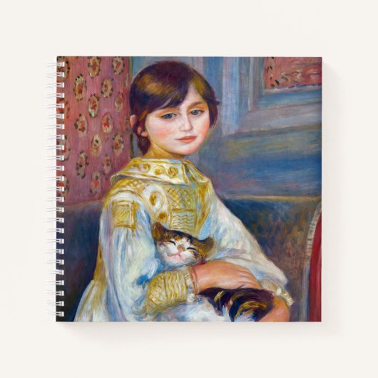 Pierre-Auguste Renoir - Kind mit Katze Notizblock (Vorderseite)