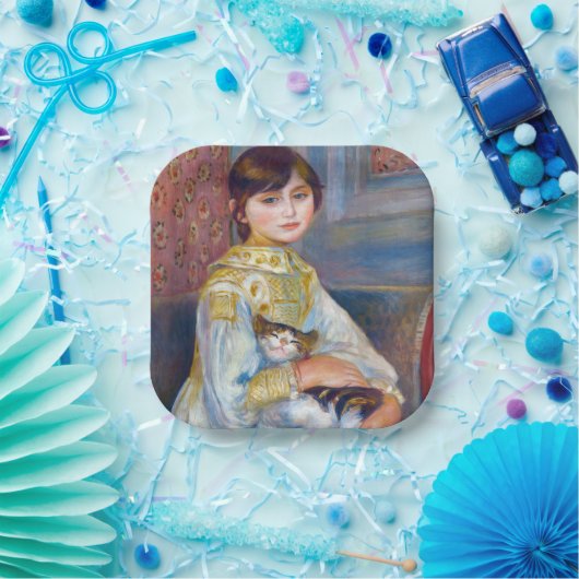 Pierre-Auguste Renoir - Kind mit Katze Pappteller (Party)