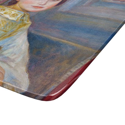 Pierre-Auguste Renoir - Kind mit Katze Schneidebrett (Ecke)