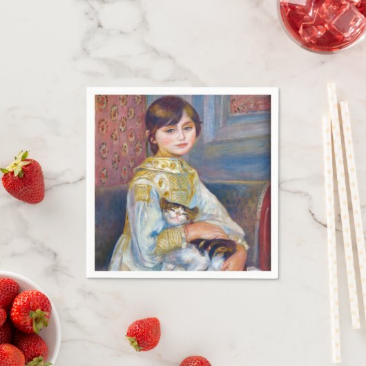 Pierre-Auguste Renoir - Kind mit Katze Serviette (Beispiel)