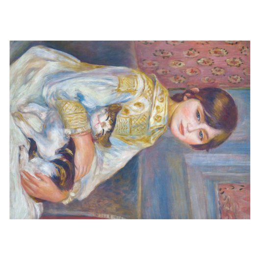 Pierre-Auguste Renoir - Kind mit Katze Tischdecke (Vorderseite (Horizontal))