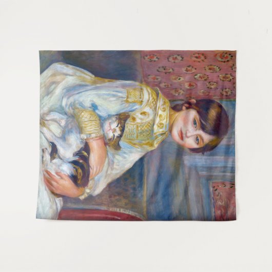 Pierre-Auguste Renoir - Kind mit Katze Wandteppich (Vorderseite (Horizontal))