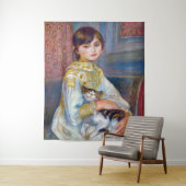 Pierre-Auguste Renoir - Kind mit Katze Wandteppich (Beispiel)