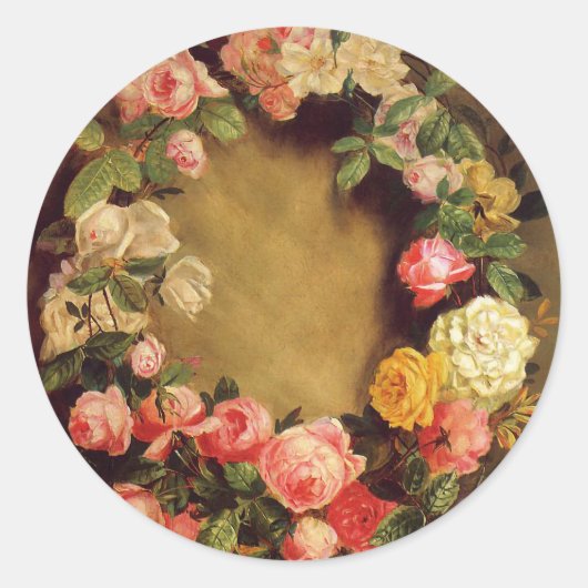 Pierre-Auguste Renoir - Krone der Rose Runder Aufkleber (Vorderseite)