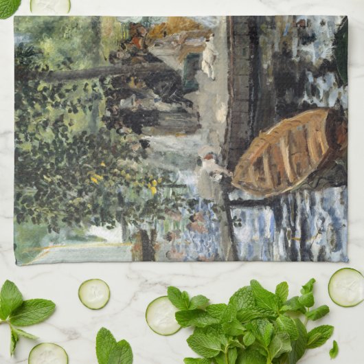 Pierre-Auguste Renoir - La Grenouillere Geschirrtuch (Gefaltet)