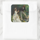 Pierre-Auguste Renoir - La Promenade Quadratischer Aufkleber (Tasche)