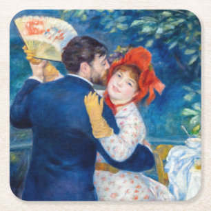 Pierre-Auguste Renoir - Landtanz Rechteckiger Pappuntersetzer