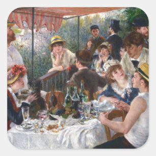 Pierre-Auguste Renoir - Luncheon der Ruderer Quadratischer Aufkleber