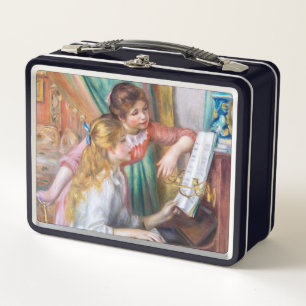 Pierre Auguste Renoir - Mädchen am Klavier Metall Brotdose