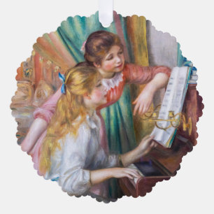 Pierre Auguste Renoir - Mädchen am Klavier Ornament Karte