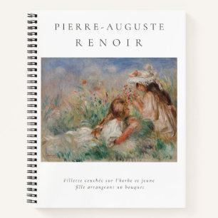 Pierre-Auguste Renoir. Mädchen im Gras 1890 Notizblock