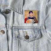 Pierre-Auguste Renoir - Mädchen mit einem Fächer Button (Beispiel)