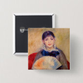 Pierre-Auguste Renoir - Mädchen mit einem Fächer Button (Vorne & Hinten)