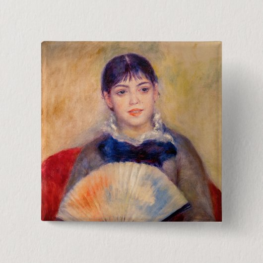 Pierre-Auguste Renoir - Mädchen mit einem Fächer Button (Vorderseite)