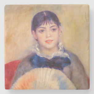 Pierre-Auguste Renoir - Mädchen mit einem Fächer Steinuntersetzer