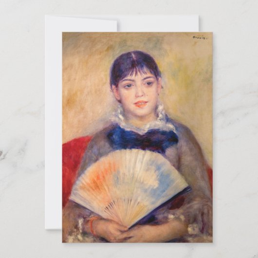 Pierre-Auguste Renoir - Mädchen mit einem Fan Dankeskarte (Vorderseite)