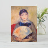 Pierre-Auguste Renoir - Mädchen mit einem Fan Einladung (Stehend Vorderseite)