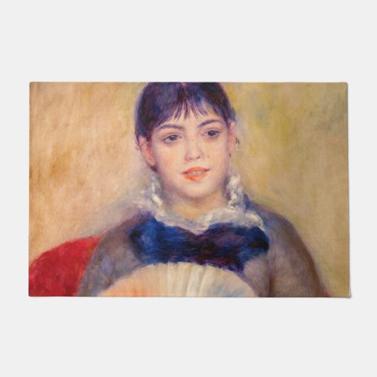 Pierre-Auguste Renoir - Mädchen mit einem Fan Fußmatte (Vorderseite)