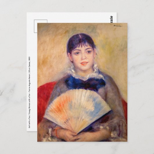 Pierre-Auguste Renoir - Mädchen mit einem Fan Postkarte (Vorne/Hinten)