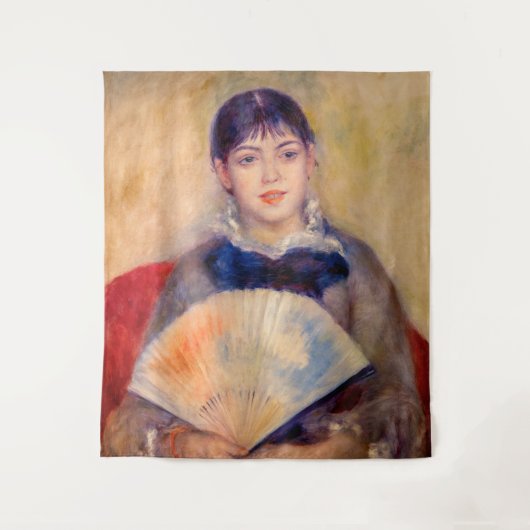 Pierre-Auguste Renoir - Mädchen mit einem Fan Wandteppich (Vorderseite)