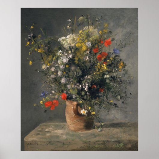 Pierre Auguste Renoir Malerei, Blume in einer Vase Poster (Vorne)