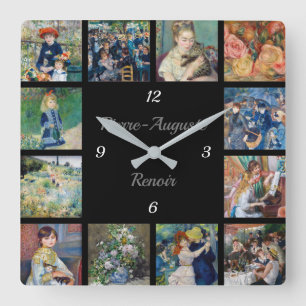Pierre-Auguste Renoir - Masterpiece Collage Quadratische Wanduhr