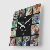 Pierre-Auguste Renoir - Masterpiece Collage Quadratische Wanduhr (Winkel)