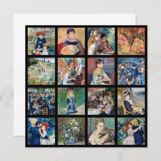 Pierre-Auguste Renoir - Masterpiece Grid Collage Dankeskarte (Vorne/Hinten)