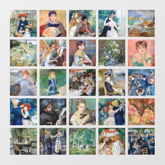 Pierre-Auguste Renoir - Masterpiece Grid Collage Fensteraufkleber (Blatt)