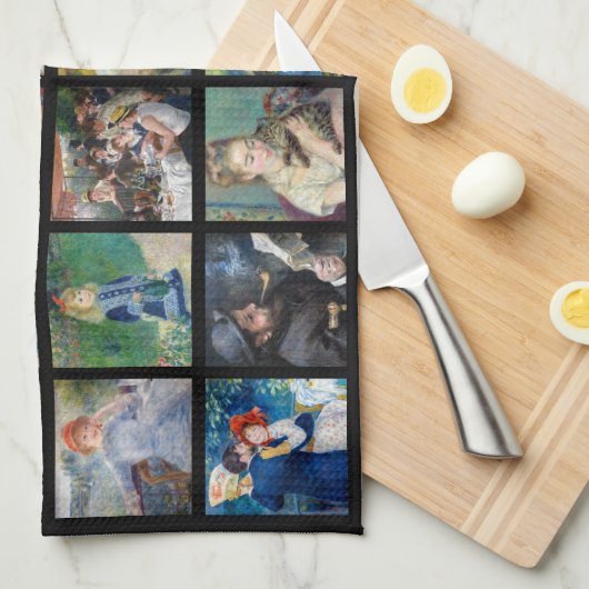 Pierre-Auguste Renoir - Masterpiece Grid Collage Geschirrtuch (Viertel Falte)
