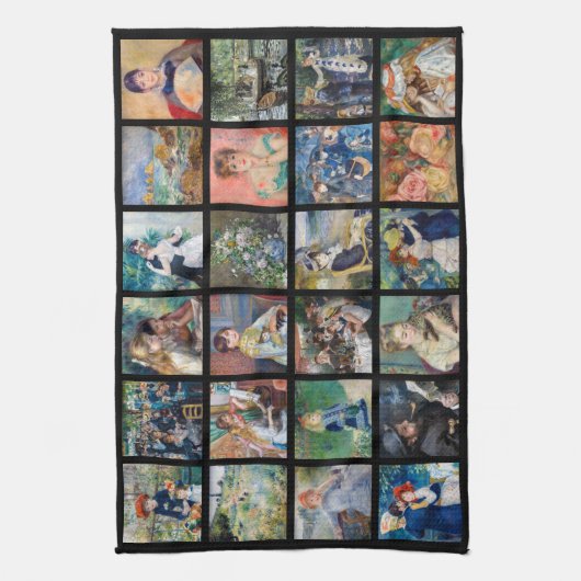 Pierre-Auguste Renoir - Masterpiece Grid Collage Geschirrtuch (Vertikal)