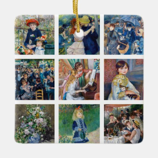 Pierre-Auguste Renoir - Masterpiece Grid Collage Keramikornament (Vorderseite)