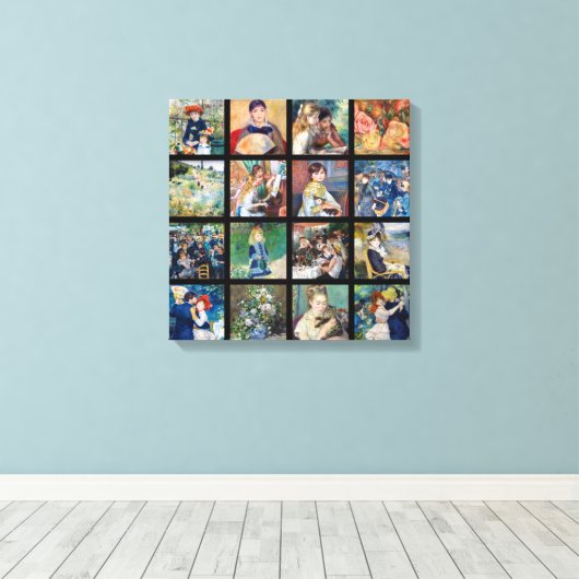 Pierre-Auguste Renoir - Masterpiece Grid Collage Leinwanddruck (Insitu (Holzboden))