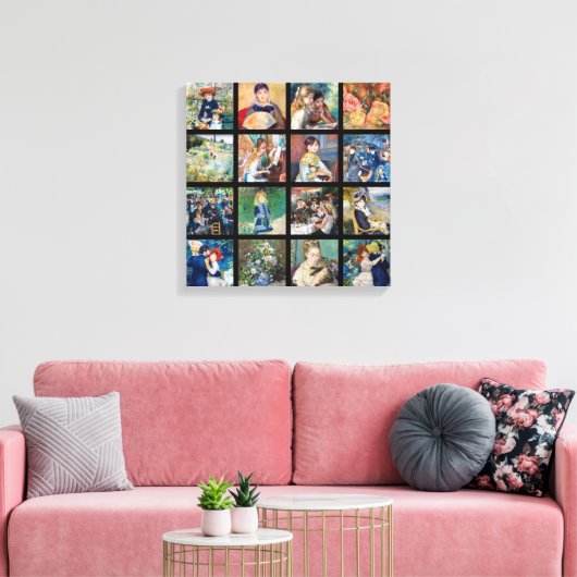 Pierre-Auguste Renoir - Masterpiece Grid Collage Leinwanddruck (Insitu (Wohnzimmer))