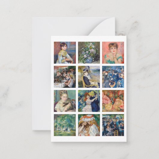 Pierre-Auguste Renoir - Masterpiece Grid Collage Mitteilungskarte (Vorderseite)
