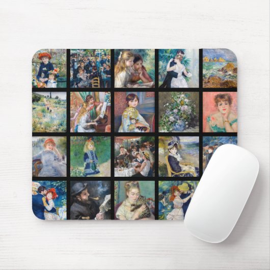 Pierre-Auguste Renoir - Masterpiece Grid Collage Mousepad (Mit Mouse)