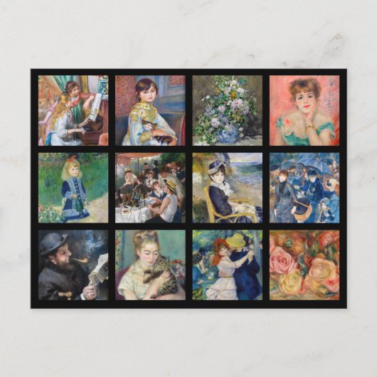 Pierre-Auguste Renoir - Masterpiece Grid Collage Postkarte (Vorderseite)