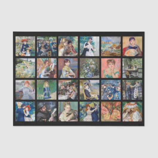 Pierre-Auguste Renoir - Masterpiece Grid Collage Seidenpapier (Vorderseite)