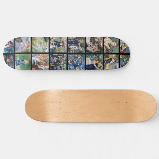 Pierre-Auguste Renoir - Masterpiece Grid Collage Skateboard (Horizontal)