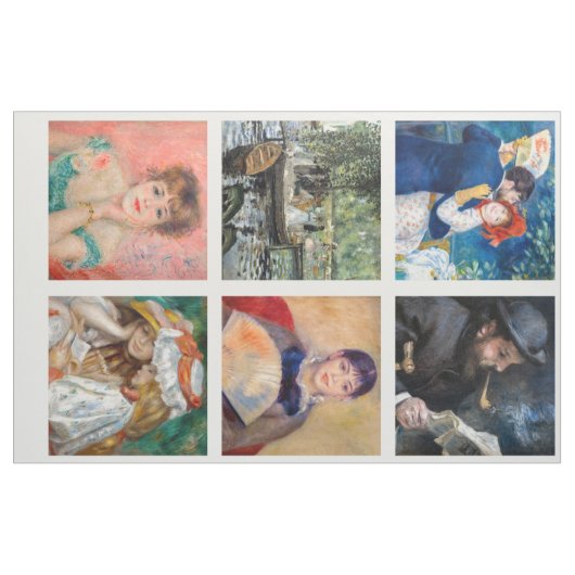 Pierre-Auguste Renoir - Masterpiece Grid Collage Stoff (Fat Quarter (45,7 x 55,9 cm))