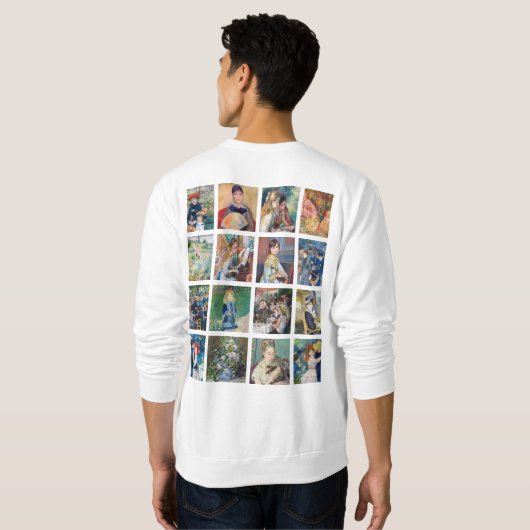 Pierre-Auguste Renoir - Masterpiece Grid Collage Sweatshirt (Schwarz voll)