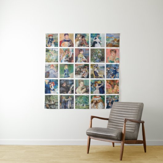Pierre-Auguste Renoir - Masterpiece Grid Collage Wandteppich (Beispiel)