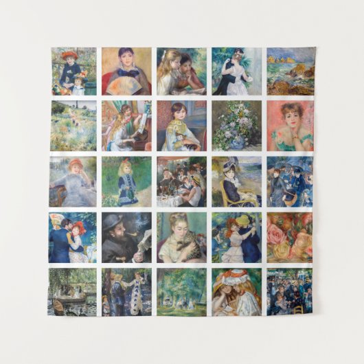 Pierre-Auguste Renoir - Masterpiece Grid Collage Wandteppich (Vorderseite)