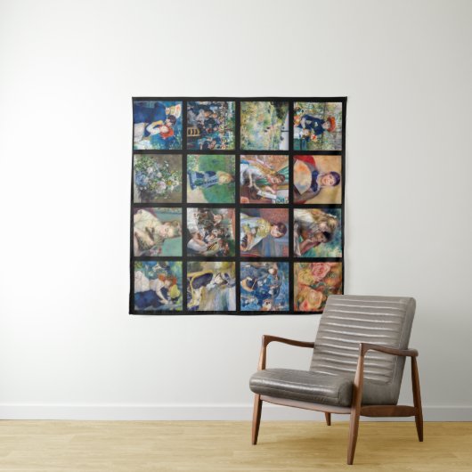 Pierre-Auguste Renoir - Masterpiece Grid Collage Wandteppich (Beispiel (Horizontal))