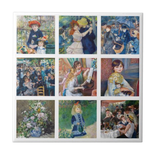 Pierre-Auguste Renoir - Meisterwerke Grid Collage Fliese (Vorderseite)