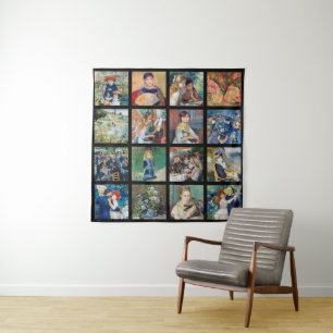 Pierre-Auguste Renoir - Meisterwerke Grid Collage Wandteppich