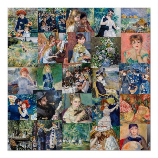 Pierre-Auguste Renoir - Meisterwerke Patchwork Poster (Vorderseite)